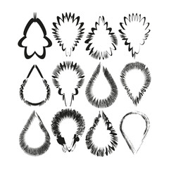 Poster - Rough ink drops. Liquid grunge shapes. Abstract Vector texture. Imperfect organic forms