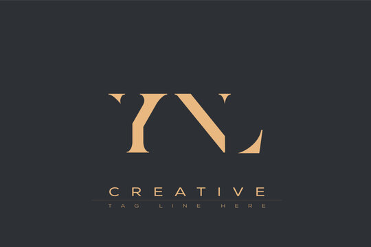 YNL abstract letter logo design. This logo is designed by three abstract letters.