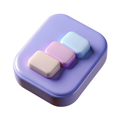 Fototapete - Pastel blocks isolated on transparent background