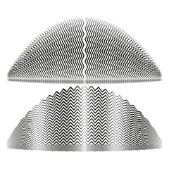 Poster - Half circle patterns. Semicircular zigzag shapes. Abstract geometric elements. Vector modern designs.