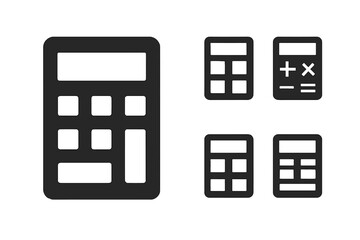 Aufkleber - Modern Calculator Icon Set, Simple Flat Vector Symbols for App, Web, User Interface, Digital Math Tools, Minimalist Design, Transparent PNG, Editable Elements, Financial and Business Concepts