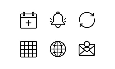 Poster - Minimalistic line icons for web and app interfaces