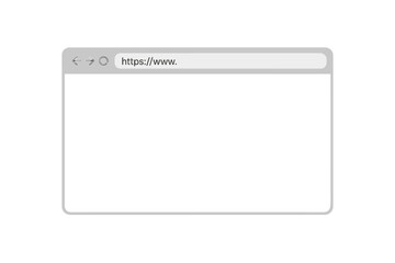 Aufkleber - Minimalist Flat Design Internet Browser Window Mockup, Transparent Background, Simple Web Browser Interface, Blank Webpage, Modern UI Template, Digital Screen, Website Layout Concept