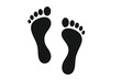 © Tamara - Realistic Human Footprints Silhouette Vector, Barefoot Steps, Black Footprint Icon, Transparent Isolated Clipart, Walking Path Symbol, Minimalist Foot Imprint, Editable PNG Illustration