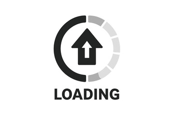 Poster - Loading Progress Icon, System Update Arrow Symbol, Upgrade Application Progress, Modern Circular Loading Bar, Web and App Interface, Vector Illustration, Technology Concept