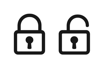 Aufkleber - Secure and Unlocked Padlock Icon Set for App UI UX Design – Vector Illustration of Locked and Unlocked Security Symbols for Web, Mobile, and Digital Platforms