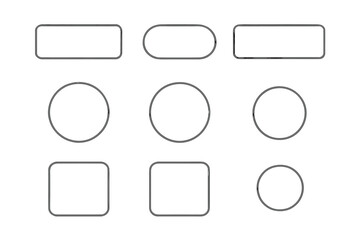 Aufkleber - Modern UI Button Set with Rounded and Rectangular Shapes, Blank Outlines for Web and App Design, Transparent Background, Editable Vector Elements, Isolated Clipart for User Interface Prototyping