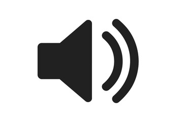 Aufkleber - Loudspeaker Volume Icon Vector, Speaker Symbol, Audio Sound Waves, Isolated Transparent Background, Black Modern Media Button, Musical Notification, Alert Symbol, Digital User Interface