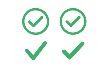 Poster - Green check mark vector icon set. Simple tick symbol. Correct vote choice. Accept, okay, yes sign. Approval, success, confirmed concepts. Checklist, task done. Verified.