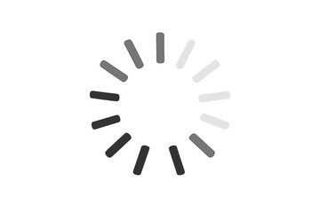 Poster - Minimalist Circular Loading Spinner Icon. Monochrome Buffer Loader Symbol for Website, App, UI, Animation. Vector Illustration on Transparent Background. Preloader Progress Indicator Graphic.