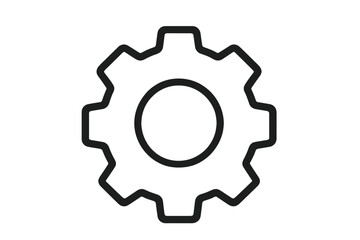 Aufkleber - minimalist gear settings icon outline. simple mechanical cog symbol for app, ui, website interface. 