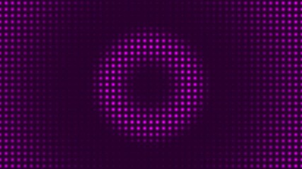 Pixel technology motion graphic background, purple dots flashing in the background