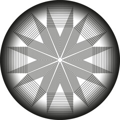 Poster - Circular star pattern. Geometric line design. Abstract Vector shape. Optical ray graphic