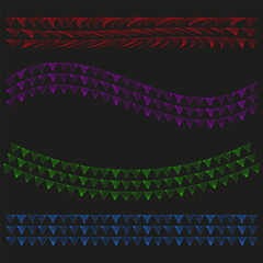 Poster - Abstract triangle pattern. Wave line elements. Geometric decor Vector. Dynamic modern design.