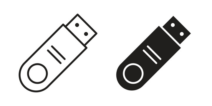Pendrive icon vector illustration on a transparent background.