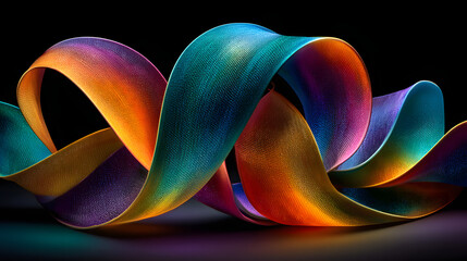Poster - Abstract Colorful Ribbon Loop Design Illustration