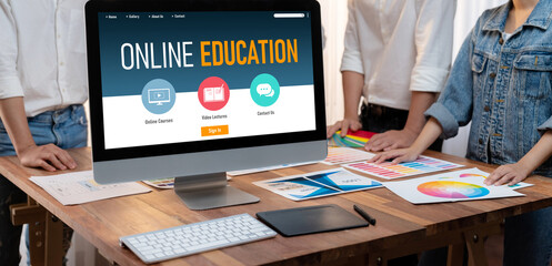 Poster - E-learning website with brisk sofware for student to study online on the internet network