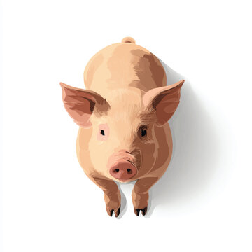 pig isolated in White Background, pig vector, Flat lay vector illustration