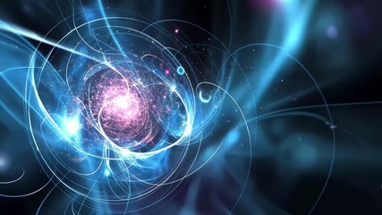 Poster - Cosmic energy swirling in vibrant blue and pink hues creates a mesmerizing visual experience in deep space