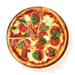 © Vector Stock - pizza isolated in White Background, pizza vector, Flat lay vector illustration