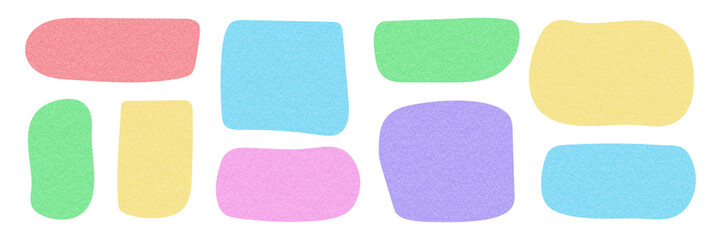 Poster - Cute paper quote bubble set. Rectangle irregular text box shapes with texture. Textbox hand drawn frame. Great for notes, social post, highlighting, label, planner decoration, infographic