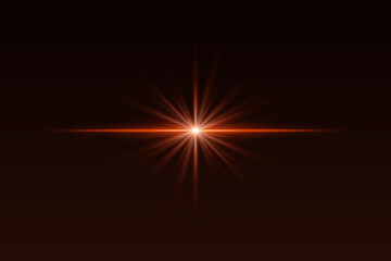 Wall Mural - red starburst light with sharp rays and glow effect. radiating flare creates elegant highlight for s