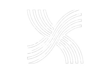 Poster - A smooth, flowing 3D vector wave pattern with dynamic curved lines of white light, isolated on a black background, symbolizing concepts of technology, digital, communication, science, and music