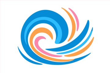 Fototapete - Vector Graphic Design Featuring Dynamic Geometric Patterns, Wavy Color Shapes, and Abstract Gradient Lines, Including Backgrounds with Color Waves and Illustrations of Squiggle Rainbow Ribbons