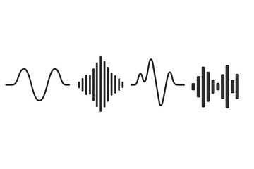 Poster - Music soundwave icons set, also known as Sound Wave Icon Set, for equalizing audio