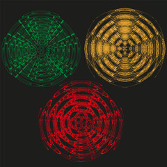 Poster - Concentric circle set. Radial gradient Vector. Abstract disc shapes. Vibrant color palette.