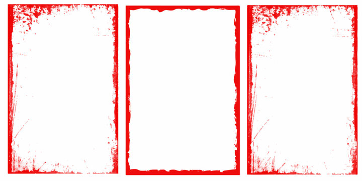 red grunge background frame grunge.transparent realistic red paint and ink splash frame