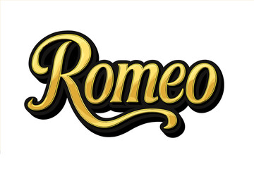 Fototapete - The Romeo text style theme features an editable text style effect
