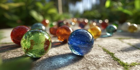 Leinwandbilder - 3D Marbles Path Loop Animation with Colorful Marbles and Dynamic Motion
