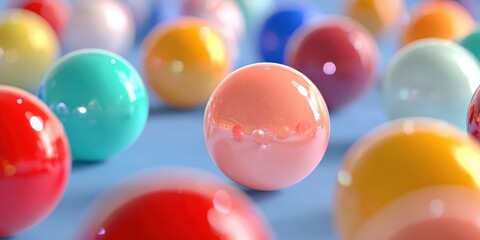 Leinwandbilder - 3D Spheres Loop Animation with Dynamic Shapes