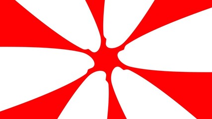 Poster - Red And White Striped Background Rotation Animation