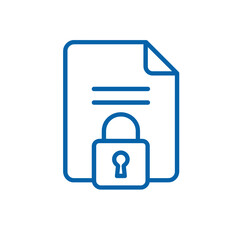 Fototapete - Data and Documents Icon with a Lock Symbol for Security  