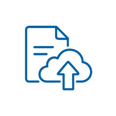 Fototapete - Data and Documents Icon with a cloud upload symbol  