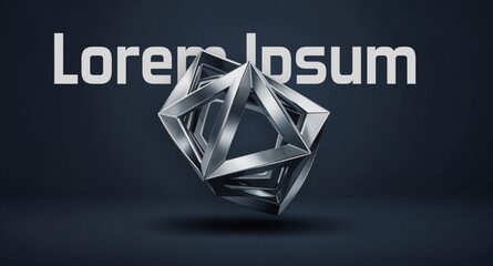 Fototapete - Abstract metallic geometric shape,  