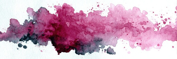Poster - Dreamy Watercolor Splash Blending Into a Berry Shape With Soft Colors and Clear Upper Margin, Creating an Abstract Artistic Expression