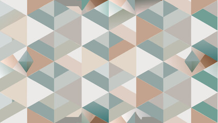 Poster - Geometric pattern of triangles and diamonds in pastel colors isolated on transparent background