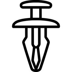 Poster - Push pin fastener outline icon vector