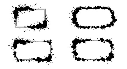 Fototapete - Ink Splatter Frames: Set of four unique ink splatter frames, perfect for adding a creative touch to your designs. Each frame offers a distinct shape and style.