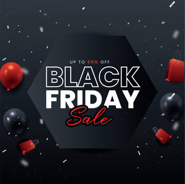 Modern Black Friday sale social media pack template premium vector design
