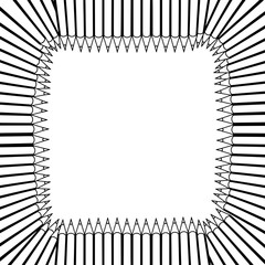 Poster - Pencil Border Frame: A creative square frame crafted from numerous pencils, arranged to create a visually striking border perfect for adding text, images, or designs.