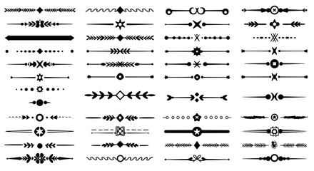 Fototapete - Elegant Border Collection: a variety of decorative design elements, dividers, perfect for adding a touch of sophistication and organization to any project.