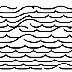 Fototapete - Abstract Waves: A minimalist graphic design showcasing a rhythmic pattern of dynamic, curving lines, evoking the movement and energy of ocean waves.