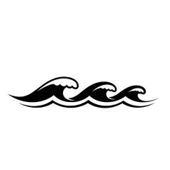 Poster - Ocean Wave Graphic: Stylized graphic design of three ocean waves. Perfect for nautical themes, summer designs, or water-related projects.