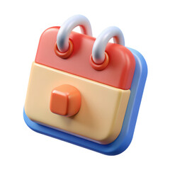 Fototapete - A beautifully rendered high quality 3d rendering of a plastic-style calendar icon against a pure white background, perfect for time management concepts.