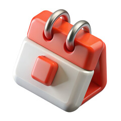 Fototapete - A visually appealing high quality 3d rendering of a calendar icon created with a plastic-style aesthetic against a solid white background.
