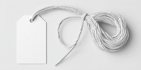 Poster - Blank Canvas Tag: Versatile White Label with Shield Shape and String for Personalization